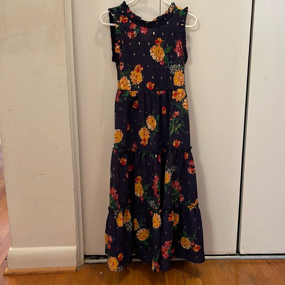 Zuni’s floral dress with gold detailing
